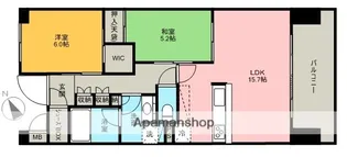 パストラルハイム萬代橋【15階】の間取り