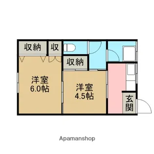 ラフィーネ女池【1号室】の間取り