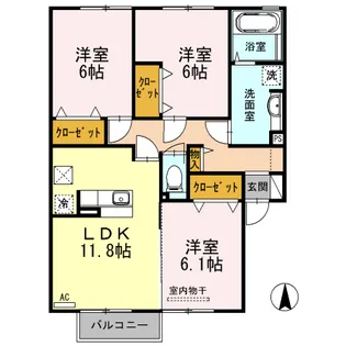 なごみ B【2階】の間取り
