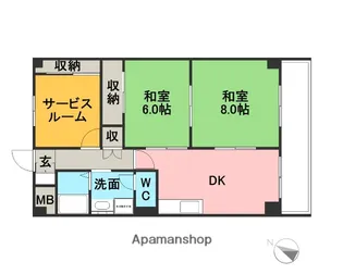 グリーンハイツ米山【508号室】の間取り