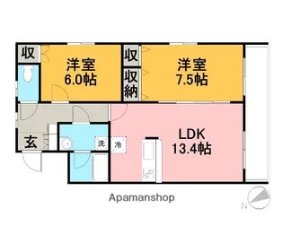 ロイヤルガーデン住吉【2階】の間取り