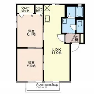 ピースフルT【1階】の間取り