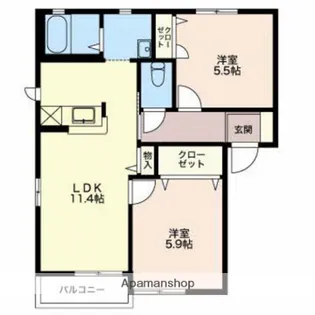 フォーレス ミリレナ【2階】の間取り