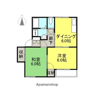 ハイツエミーナB【1階】の間取り