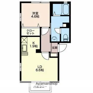 サウス エスタシオン【1階】の間取り