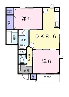 グレースA【1階】の間取り