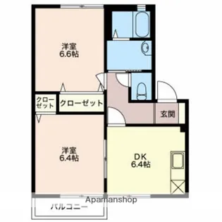 アペックスB【2階】の間取り