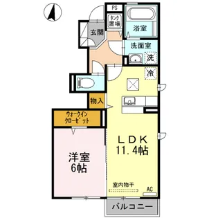 アネシス船見【1階】の間取り