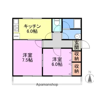 パレ・フローレンスC【1階】の間取り
