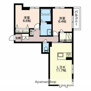 グランベレオA【2階】の間取り