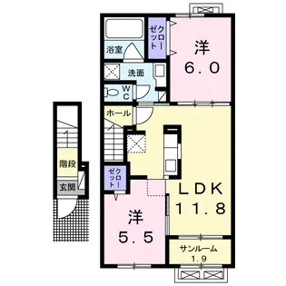 サンパティークⅡ【2階】の間取り
