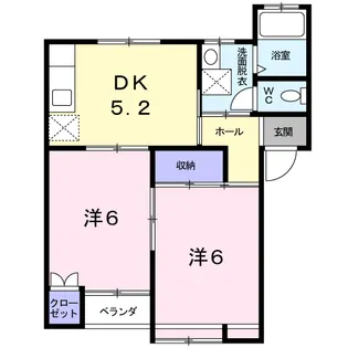 シャトーレ国府【1階】の間取り