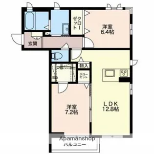 マストテラス上越春日野A【1階】の間取り