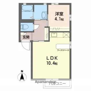 ぱれすよつやA【1階】の間取り
