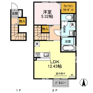 メゾンフルール【1階】の間取り