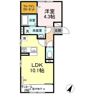 マウント.ナンバ スプリング【2階】の間取り