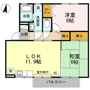 グラン・デ・ハイツ B【2階】の間取り