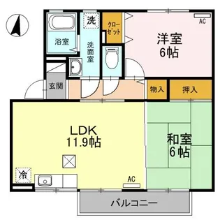 グラン・デ・ハイツ B【1階】の間取り