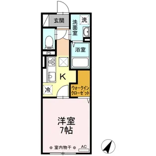 マウント.ナンバ オータム【1階】の間取り
