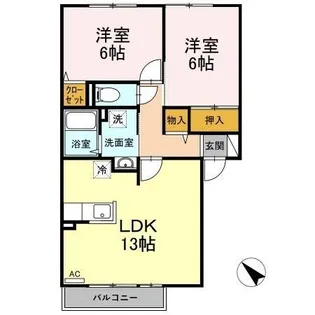 グランシャリオ B【2階】の間取り