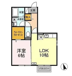 セジュール モナリエ AB【2階】の間取り