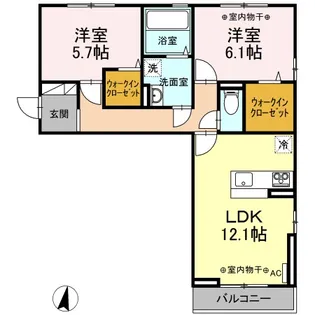 ラトン・ラヴール【2階】の間取り