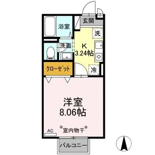 J’sパレス2Ⅱ【2階】の間取り