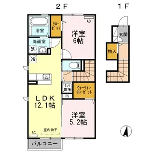 アネシス船見【2階】の間取り