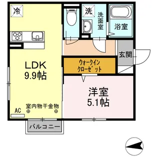 レーヴ・シーヴォン【2階】の間取り