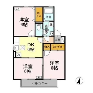 ロイヤルガーデン子安 E【1階】の間取り