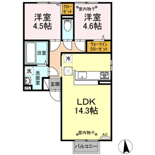 ノーブル スクエアC【1階】の間取り