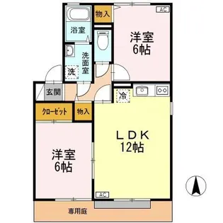 ヴューライラック【1階】の間取り