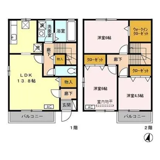 タウンコートみゆき II【1階】の間取り