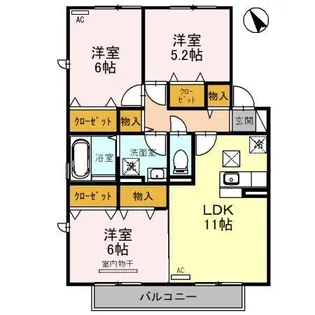 プルーリオン T棟【1階】の間取り