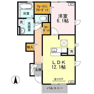 プラムコート木田 A【1階】の間取り
