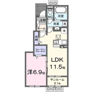 ベル パトリ B【1階】の間取り