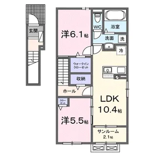 ベル パトリ B【2階】の間取り