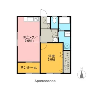 コーポオタテ C棟【202号室】の間取り