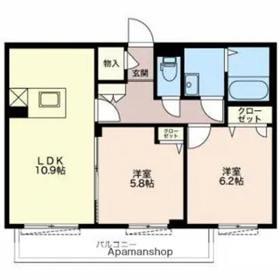 スクーデリアWEST【3階】の間取り