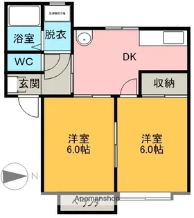 エクセルビューB【202号室】の間取り