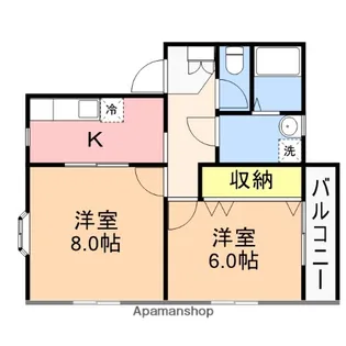 サンライズ真砂【1階】の間取り