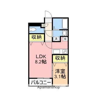 ヒルズ柿乃木坂【2階】の間取り