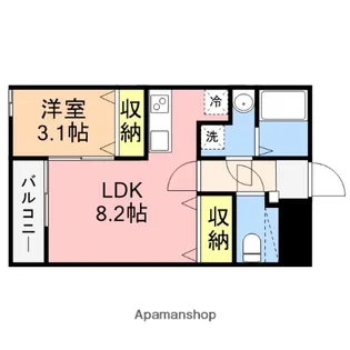 ヒルズ柿乃木坂【3階】の間取り