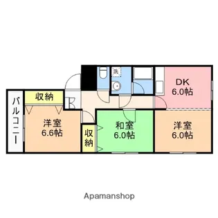 ベルローズ【1-B号室】の間取り