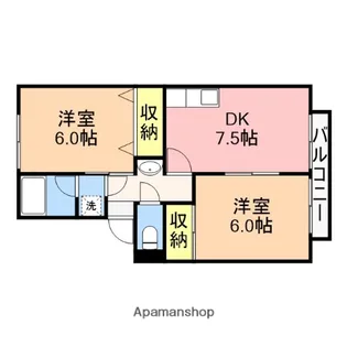 ハイツコンチェルト【B202号室】の間取り