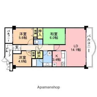 プレステージ青山【806号室】の間取り
