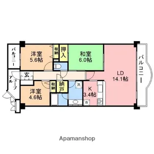 プレステージ青山【206号室】の間取り