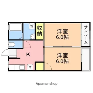 寺尾あさひハイツB【203号室】の間取り