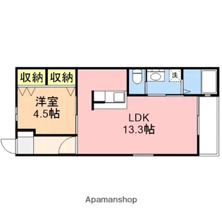 1LDKの間取り画像