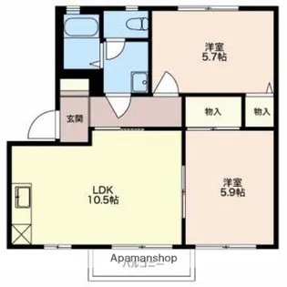 グランシェールC・D【C101号室】の間取り